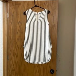 BCBG white and navy blue dress.